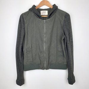 Army Green Hoodie Jacket Size Large Olive Utility Gorpcore Casual Emo Streetwear